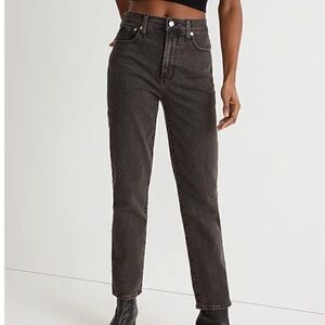 Madewell The Perfect Vintage Jean Washed Black Distressed Hem, 28